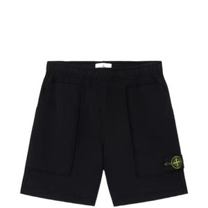 Stone Island Black Pocket Cotton Shorts for men