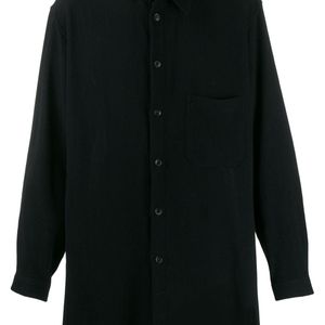 メンズ Yohji Yamamoto ポインテッドカラー シャツ ブラック