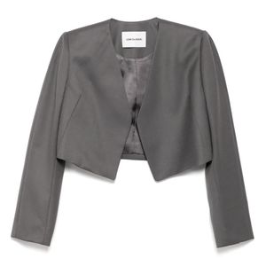 Low Classic Gray Collarless Jacket