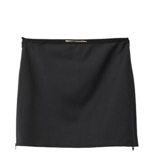 Paloma Wool Black Lumieti Pinstripe-Pattern Zip-Detail Mini Skirt