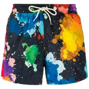 Short de bain à effet taches de peinture Nos Beachwear pour homme en coloris Noir