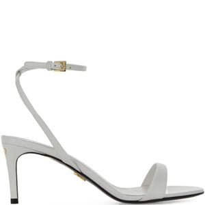 Prada White Leather Buckled Sandals