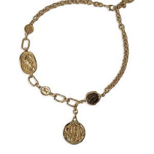 Chloé White Coin-Pendant Chain Necklace
