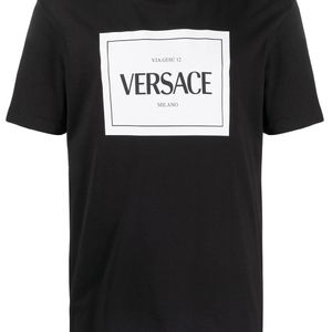 Camiseta con logo estampado Versace de hombre de color Negro