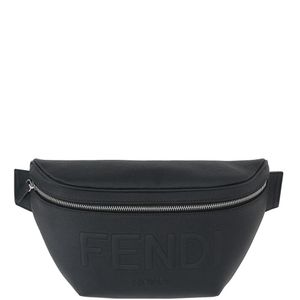 Fendi Black Roma Logo Belt Bag for men