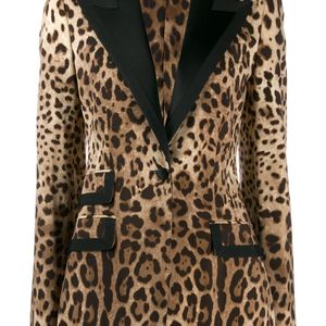 Blazer à imprimé léopard Dolce & Gabbana en coloris Marron