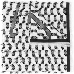 Écharpe imprimée à bords frangés Karl Lagerfeld en coloris Blanc