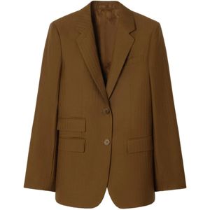 Burberry Brown Wool Mohair Tailored Jacket