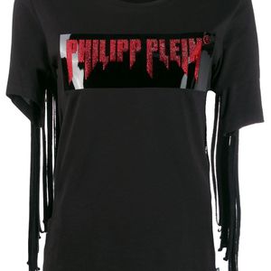 T-shirt à franges Philipp Plein en coloris Noir