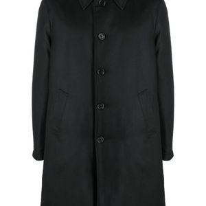 Lardini Black Single-Breasted Wool Coat for men