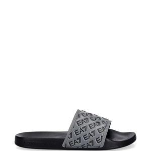EA7 White Logo-Embossed Slides