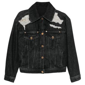 Versace Black Cotton Denim Jacket