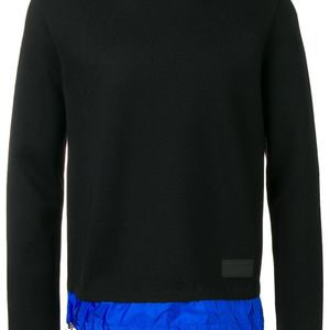 Prada Gebreide Sweater Met Contrasterende Zoom in het Zwart voor heren