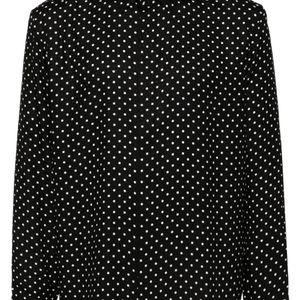 Saint Laurent Black Polka-Dot Silk Shirt for men