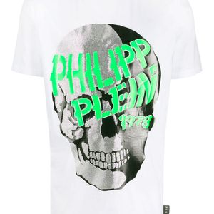 メンズ Philipp Plein スカル Tシャツ ホワイト