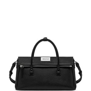 Maison Margiela Black Leather 5Ac Medium Tote Bag