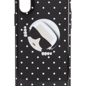 Karl Lagerfeld Iphone X Hoesje Met Polka Dots in het Zwart