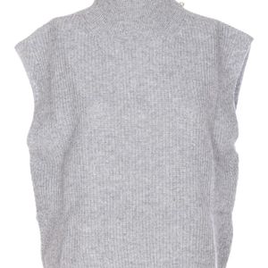Liu Jo Grey Pearl-Embellished Vest