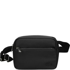 Lacoste Black Logo-Patch Messenger Bag for men