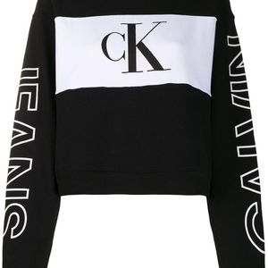 Calvin Klein カラーブロック スウェットシャツ ブラック
