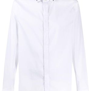 メンズ Emporio Armani ロングスリーブ ポロシャツ ホワイト