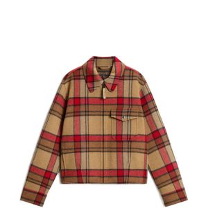 Woolrich Red Check-Pattern Zip-Up Jacket
