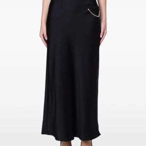 ARMANI EXCHANGE Black Chain-Detail Satin Skirt