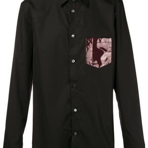 メンズ Maison Margiela コントラストポケット シャツ ブラック