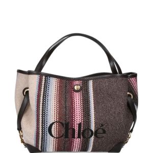 Chloé Purple Small Clover Striped Tote Bag