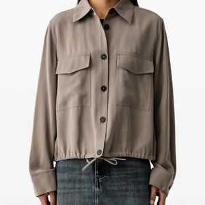 Marc O' Polo Brown Drawstring Flap-Pocket Shirt