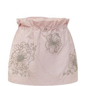 Des Phemmes Pink Floral Embellished Mini Skirt
