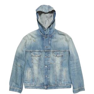 Acne Blue Hooded Denim Jacket