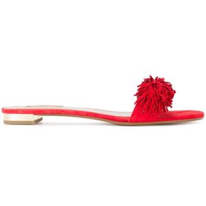Aquazzura Red 'wild Thing' Slide Sandals