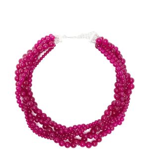 COMPLETEDWORKS Pink Fuchsia Chalcedony Beaded Necklace