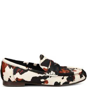 Bibi Lou Black Patterned Strap Loafers