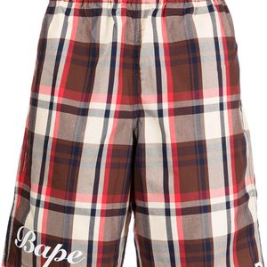 Bermudas a cuadros A Bathing Ape de hombre de color Rojo