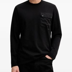 Barbour Black Leazes Ls Long-Sleeve T-Shirt for men