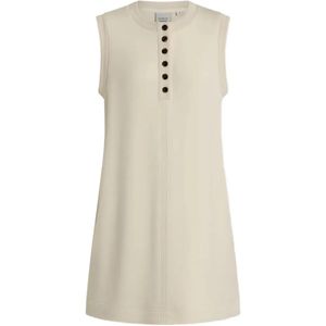 Varley White Elba Button-Up Sleevelees Mini Dress