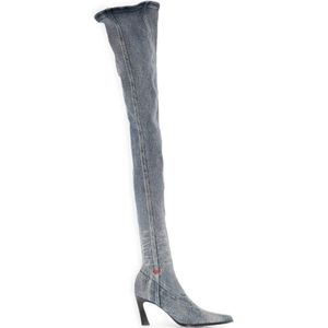 DIESEL White Pointed-Toe D-Allas Boots