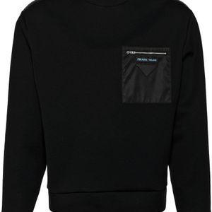 Prada Sweatshirt mit Brusttasche in Schwarz für Herren