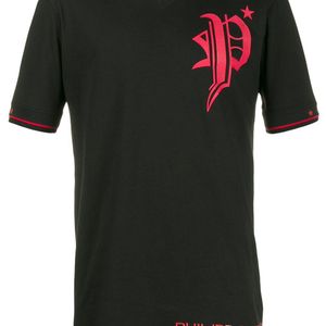 Philipp Plein T-Shirt mit V-Ausschnitt in Schwarz für Herren