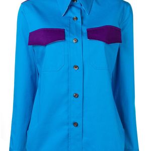 CALVIN KLEIN 205W39NYC コントラストポケット シャツ ブルー