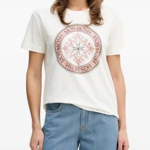 Mos Mosh White Judd Logo-Detail T-Shirt