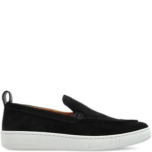 Lanvin Black Topstitched Pull-Tab Sneakers for men