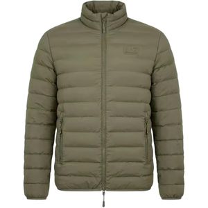 EA7 Green Quilted Logo-Patch Jacket for men