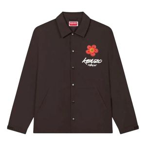 KENZO Brown Shirt Jacket With Floral Details X Futura 2000 for men