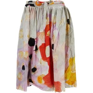 Daniela Gregis White Printed Midi Skirt