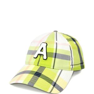 Aape By A Bathing Ape Green Checked-Pattern Logo-Patch Cap for men