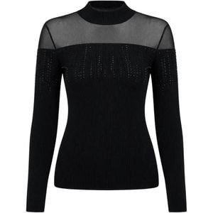 Guess Black Eco Jeena Strass-Embellished Panelled Sweater