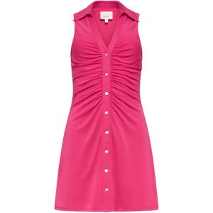 Cinq À Sept Pink Melinda Ruched Button-Up Dress